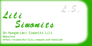 lili simonits business card